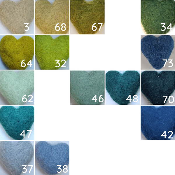 Felted wool hearts
