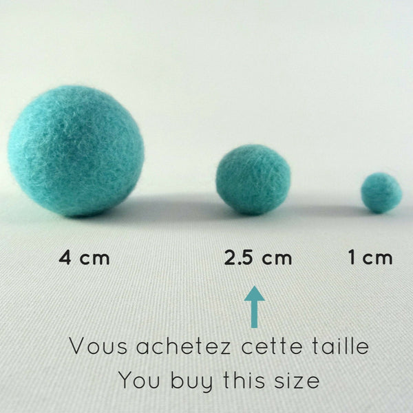 Boules de laine feutrée - 2.5 cm